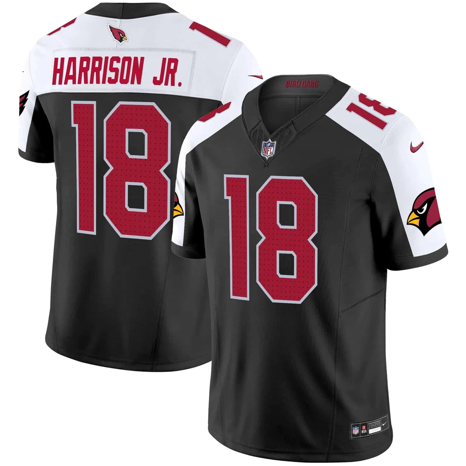 Men Arizona Cardinals 18 Harrison jr Black Nike 2024 Vapor Limited NFL Jersey